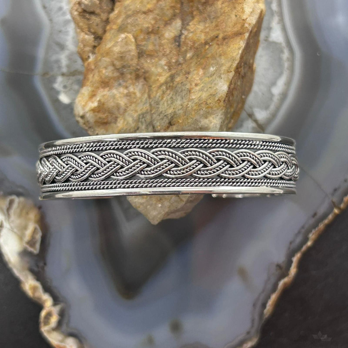 Sterling Silver Flexible & Adjutable Decorated Braided Fashion Bracelet For Women #1