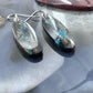 Sterling Silver Oval Chrysocolla Slab Dangle Earrings For Women #216