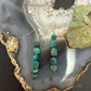 Sterling Silver Natural 5 Turquoise Beads Long Dangle Earrings For Women