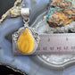 Sterling Silver Southwestern Style Teardrop Banded Agate Decorated Pendant For Women