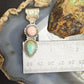 Sterling Silver Southwestern Style Pink Conch & Turquoise Pendant For Women #4