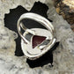 Sterling Silver Southwestern Style Triangle Rhodochrosite Ring Size 6 For Women
