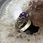 Carolyn Pollack Sterling Silver Oval Amethyst Floral Decorated Ring For Women