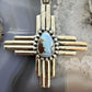 Sterling Silver Southwestern Style Teardrop Golden Hill Turquoise Zia Pendant