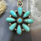 Sterling Silver Southwestern Style Turquoise Decorated Cluster Pendant For Women
