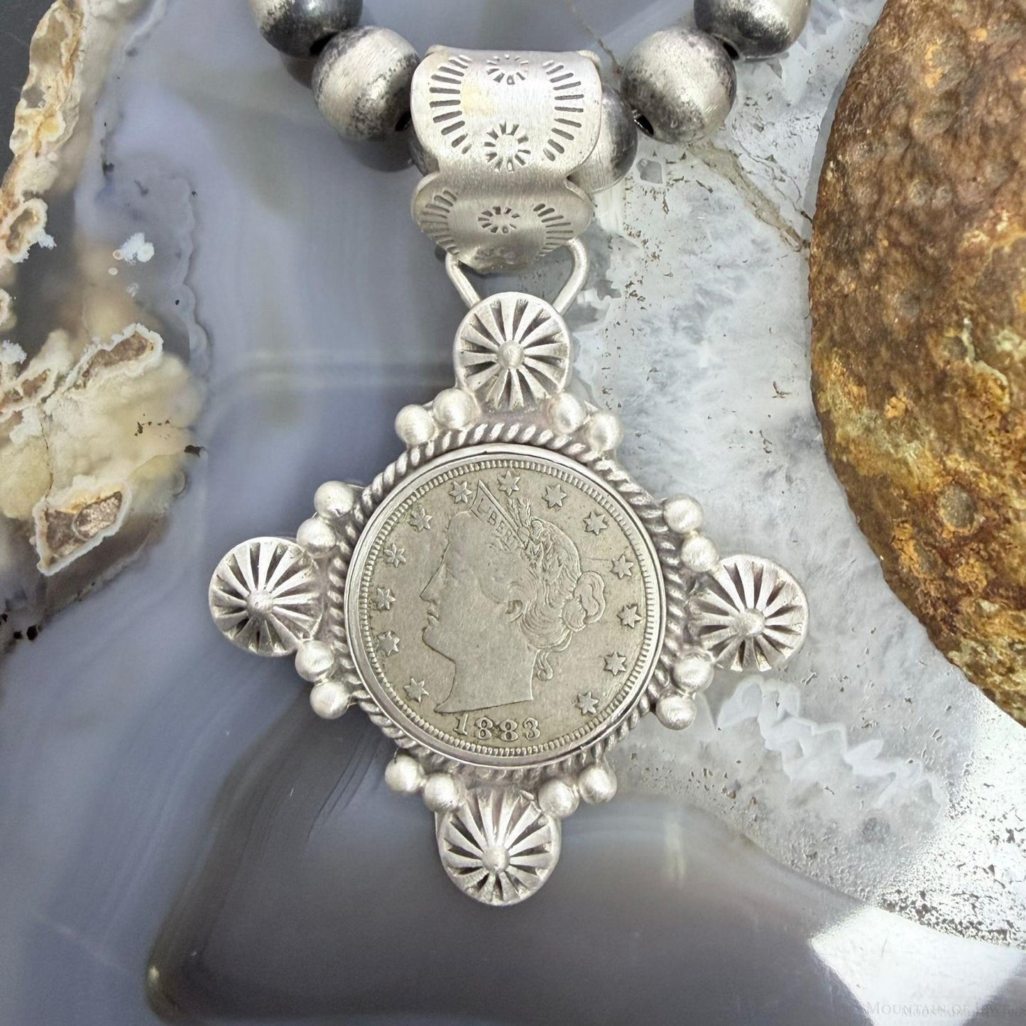 1883 Genuine US Liberty Head Nickel Decorated Unisex Pendant
