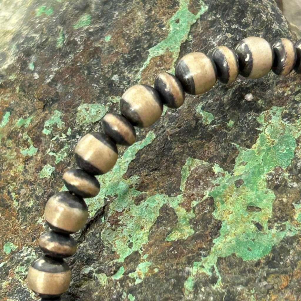 Native American Sterling Silver 5mm Navajo Pearl Beads 7"-8" Bracelet For Women