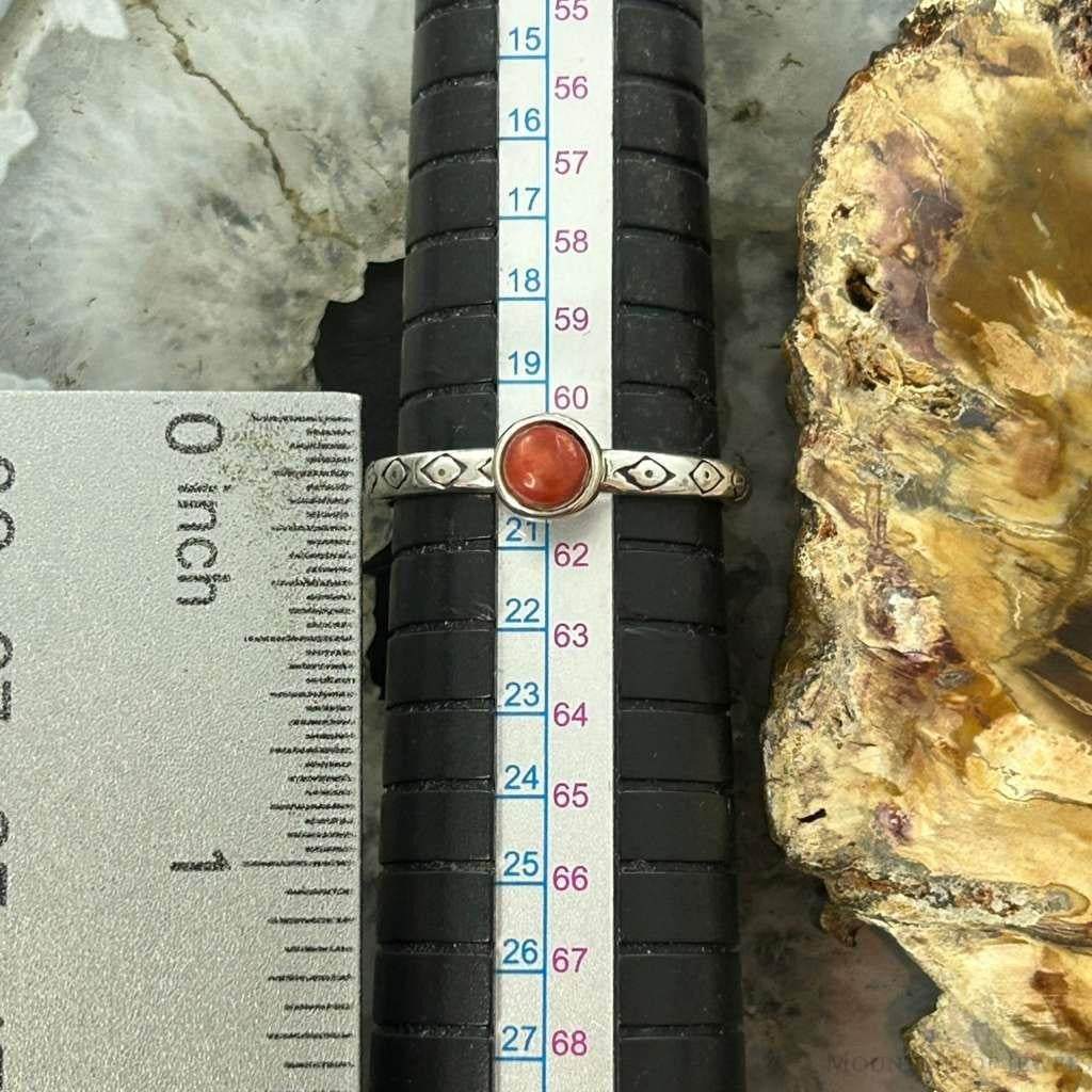 Carolyn Pollack Sterling Silver Orange Spiny Oyster Slim Ring Size 9.5 For Women