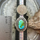 Native American Sterling Silver Sonora Gold Turquoise Ring Size 10 For Women