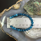 Sterling Silver 6mm Apatite Beads 7" Bracelet For Women