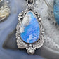 Sterling Silver Southwestern Style Teardrop Plume Doublet Agate Decorated Pendant For Women