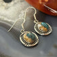 Sterling  Silver Southwestern Style Spiny Oyster Turquoise Dangle Earrings For Women #1