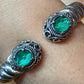 Carolyn Pollack Sterling Silver Malachite Doublet Decorated Hinged Bracelet For Women #1