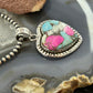 Sterling Silver Southwestern Style Cotton Candy Heart Pendant For Women #4