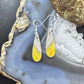 Sterling Silver Teardrop Bumblebee Jasper Slab Dangle Earrings For Women #175