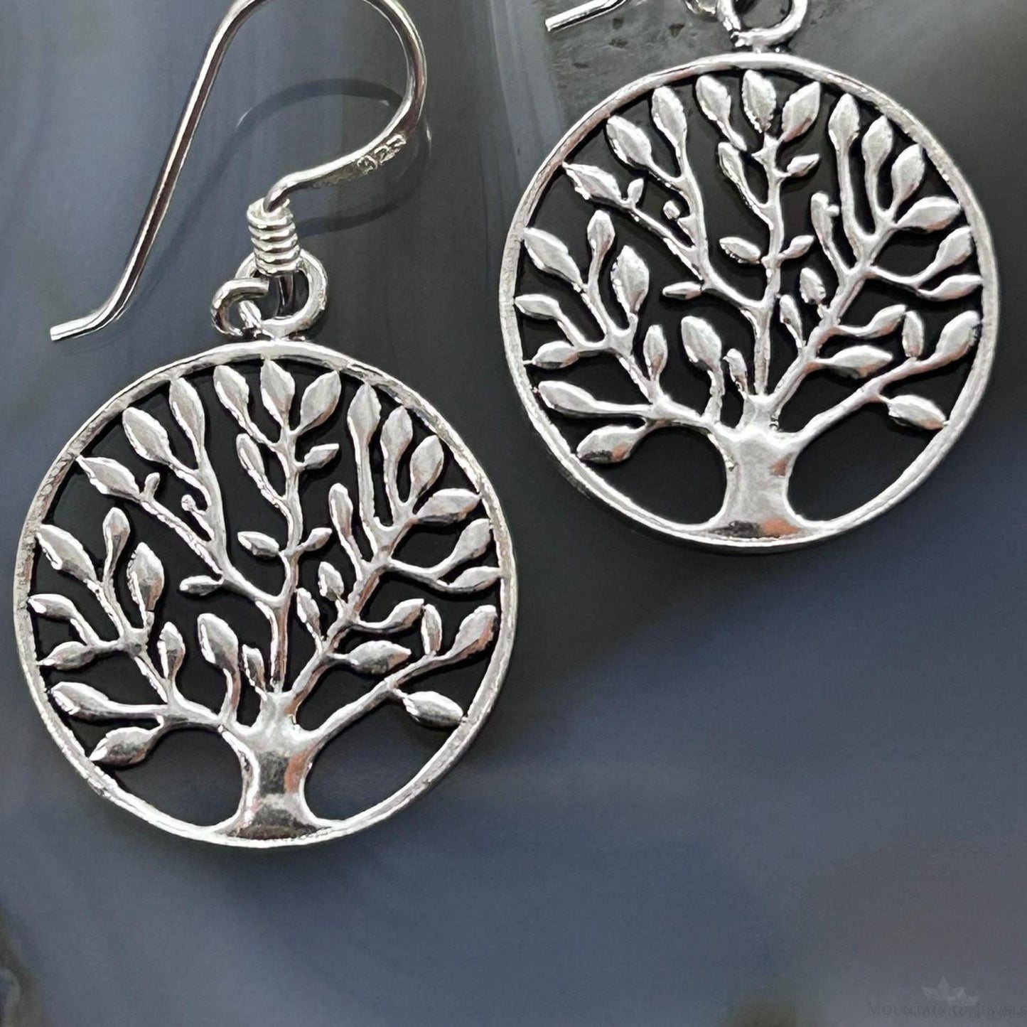 Sterling Silver Tree of Life Dangle Earrings For Women
