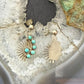 Vintage Native American Silver 6 Petitpoint Turquoise Dangle Earrings For Women