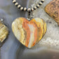 Gorgeous Stainless Steel Crazy Lace Agate Heart Shape Pendant For Women #103