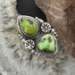 Sterling Silver Southwestern Style 2 Sonora Gold Turquoise Adjustable Ring For Women #9