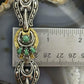 Carolyn Pollack Sterling Silver &Brass w/Green Turquoise Link Bracelet For Women