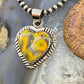 Native American Sterling Silver Heart Shape Bumblebee Jasper Pendant For Women 2