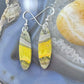 Sterling Silver Oval Bumblebee Jasper Slab Dangle Earrings For Women #169