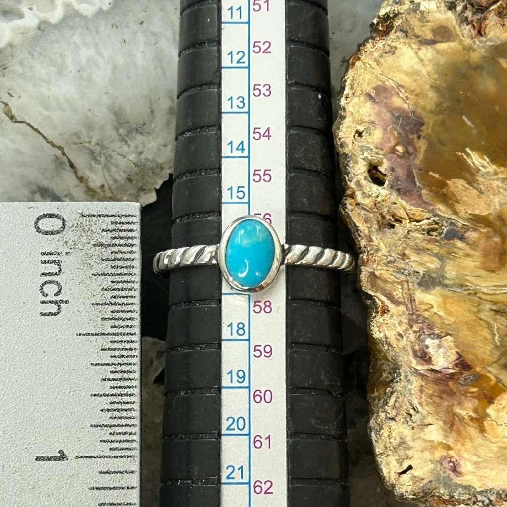 Carolyn Pollack Sterling Silver Oval Small Turquoise Size 8 Ring For Women