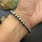 Sterling Silver 6mm Navajo Pearl Beads Stretch Bracelet For Women