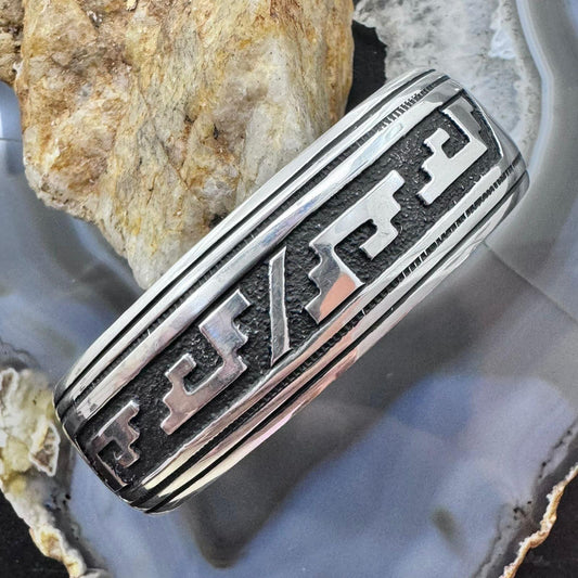 Tommy & Rosita Singer Sterling Silver Flexible Decorated Overlay Unisex Bracelet #1