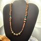 Southwestern Style .5-9mm Copper Navajo Pearl Round & Cylinder w/Sonoran Turquoise For Women #2 0" Necklace