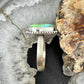Sterling Silver Southwestern Style Teardrop Sonora Gold Turquoise Adjustable Ring For Women #9