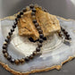 Sterling Silver Southwestern Style 8mm Smoky Onyx Beads 20" Necklace For Women