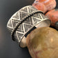 Tawney Cruz-Willie Native American Sterling Silver Hand Stamped Wide Bracelet