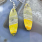 Sterling Silver Oval Bumblebee Jasper Slab Dangle Earrings For Women #166