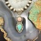 Sterling Silver Southwestern Style Pink Conch & Turquoise Pendant For Women #2