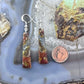 Sterling Silver Elongated Triangle Red Marcasite Slab Dangle Earrings For Women #224