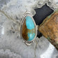 Sterling Silver Southwestern Style Teardrop Kingman Turquoise Adjustable Ring