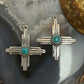 Sterling Silver Southwestern Style Round Mohave Turquoise Zia Dangle Earrings For Women