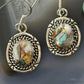 Sterling Silver Southwestern Style Spiny Oyster Turquoise Dangle Earrings For Women