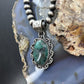 Sterling Silver Southwestern Style Oval Emerald Decorated Pendant For Women
