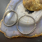 Native American Sterling Silver Navajo Pearl Beads 4mm Hoop Dangle Earrings