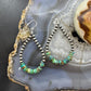 Sterling Silver Navajo Pearl Southwester Style & Turquoise Bead Hoop Earrings For Women