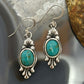 Sterling Silver Southwestern Style Oval Mohave Turquoise Dangle Earrings For Women