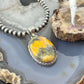 Sterling Silver Southwestern Style Oval Yellow Jasper Pendant For Women #4