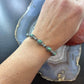 Carolyn Pollack Sterling Green Turquoise Decorated 7" Link Bracelet For Women