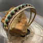 Sterling Silver Southwestern 12 Petit Point Turquoise Split Shank Bracelet For Women