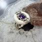 Carolyn Pollack Sterling Silver White Agate & Oval Amethyst Ring Size 7.25 For Women