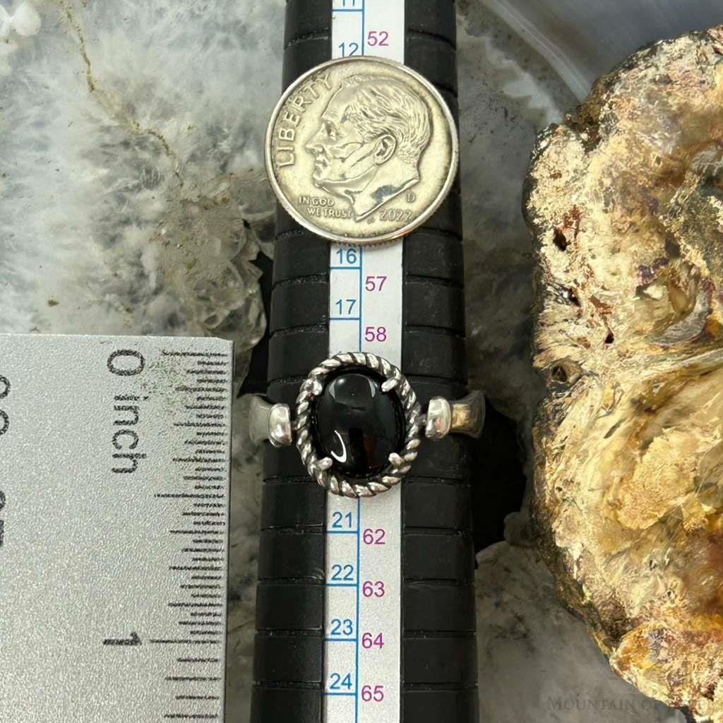 Carolyn Pollack Sterling Silver Oval Onyx Size 9.5 Reversible Ring For Women