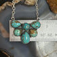 Sterling Silver Southwestern Style Turquoise #8 Cluster 19" Lariat Necklace For Women