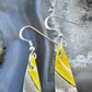 Sterling Silver Triangle Bumblebee Jasper Slab Dangle Earrings For Women #173